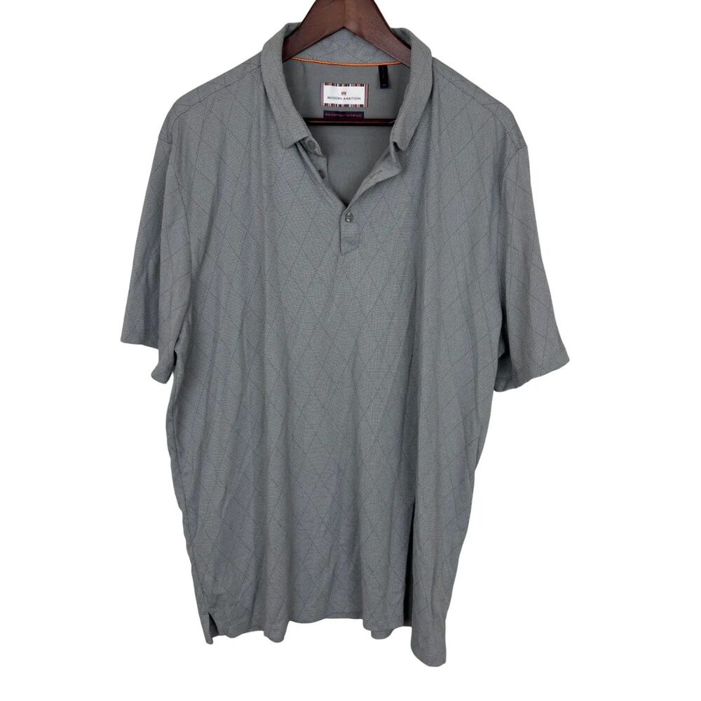 Modern Ambition Gray Polo Shirt Men's XXL Delightfully Technical